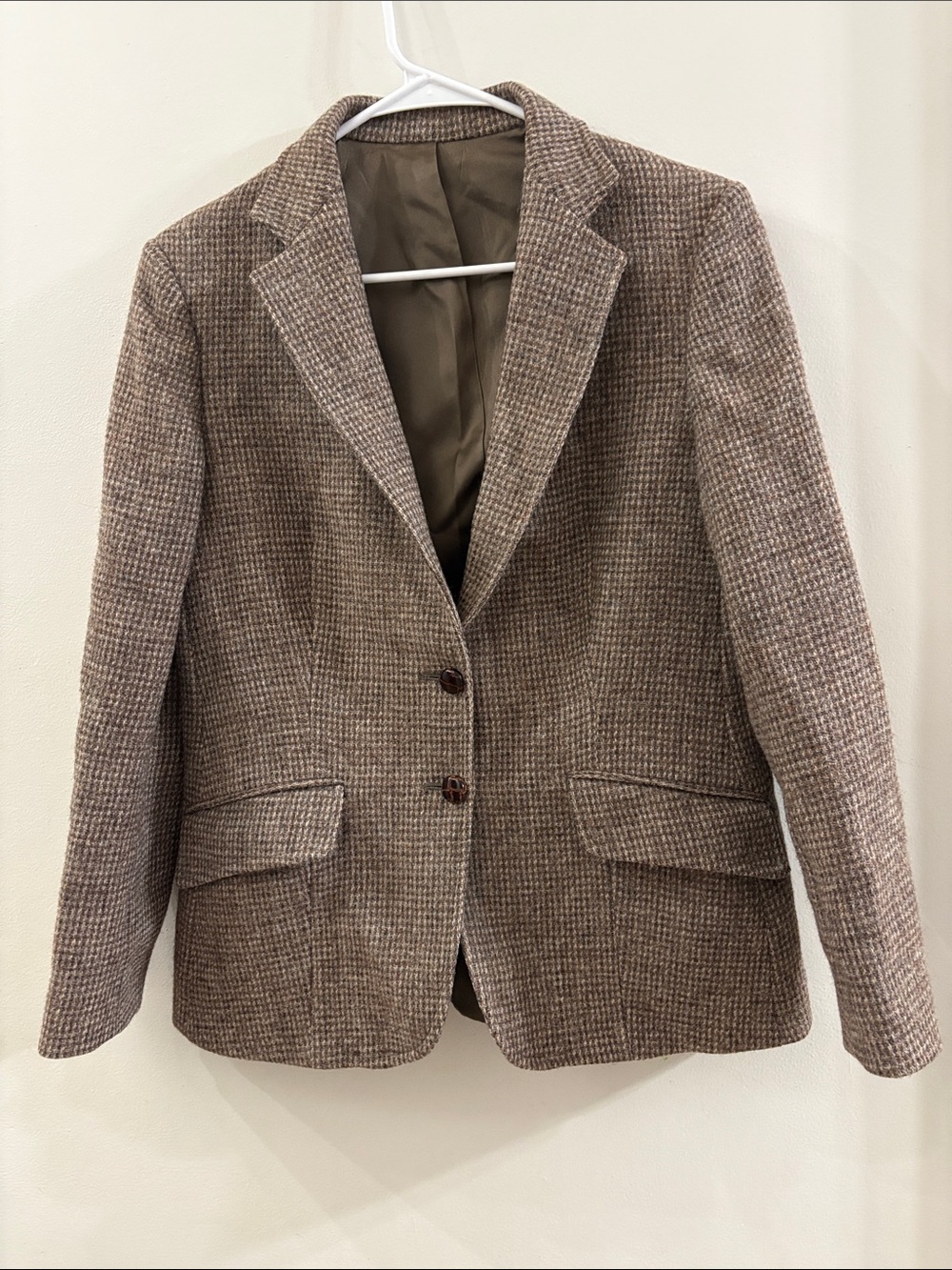Harris Tweed - Women’s Brown Tweed Blazer Jacket - size 12